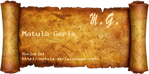 Matula Gerle névjegykártya